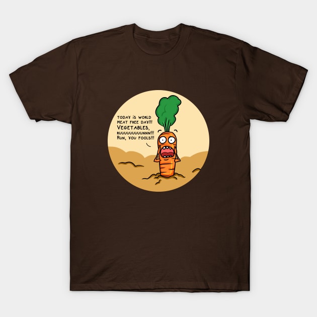 Vegetables, run! T-Shirt by Otterlyalice